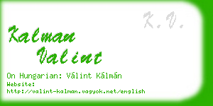 kalman valint business card
